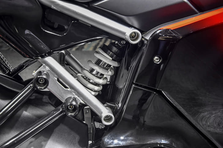 Suspension towards the rear is handled by a monoshock.