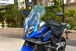 The 650MT gets a large adjustable windscreen.