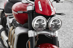 The new headlights retain the iconic styling of the original Rocket III.