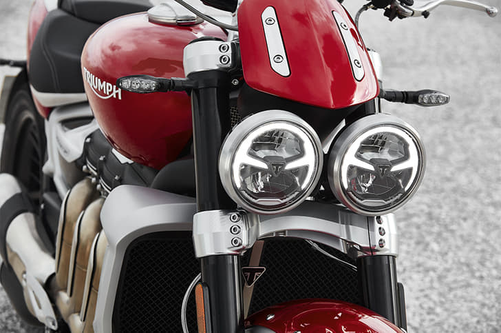 The new headlights retain the iconic styling of the original Rocket III.