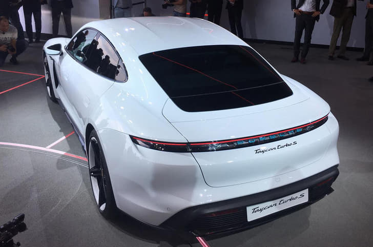 Porsche Taycan Rear View Porsche Taycan Rear View