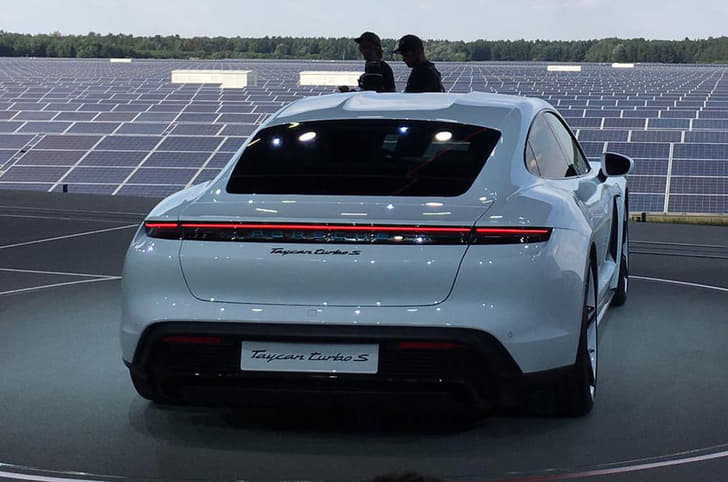 Porsche Taycan Rear View Porsche Taycan Rear View