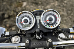 The instrumentation has a gear position indicator and digital fuel gauge.