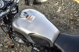 The retro tank features knee pads.