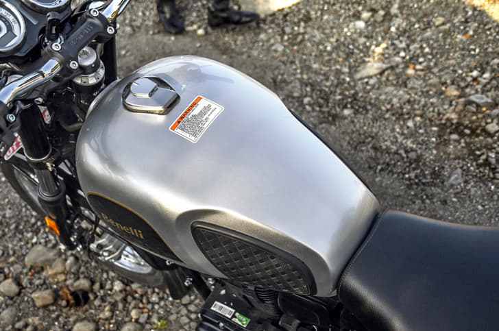 The retro tank features knee pads.