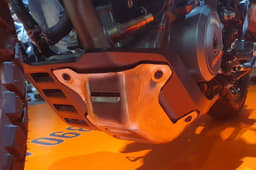 The 390 gets a sturdy looking bash plate.