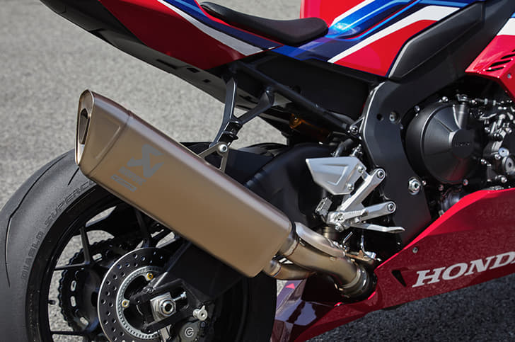 New Akrapovic exhaust is standard on both variants of the Honda CBR1000RR-R Fireblade