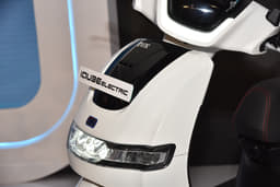 LED-powered headlight on the TVS iQube.