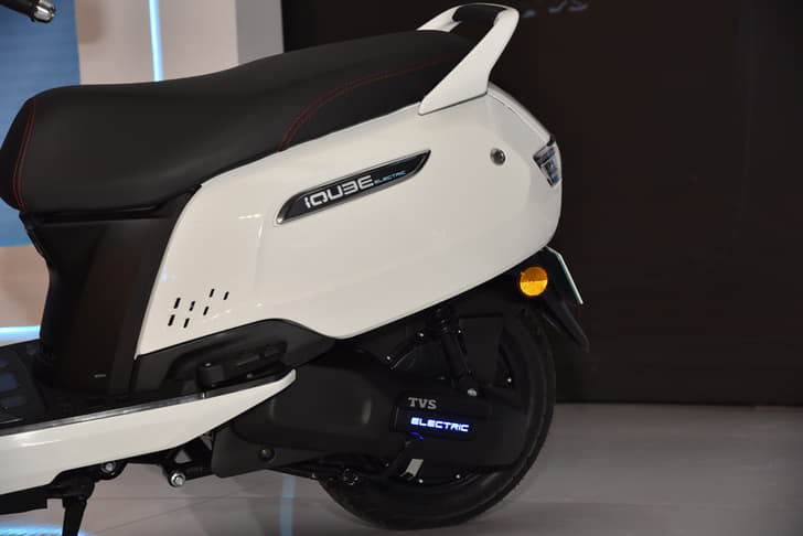 Simple side panels on the TVS iQube.