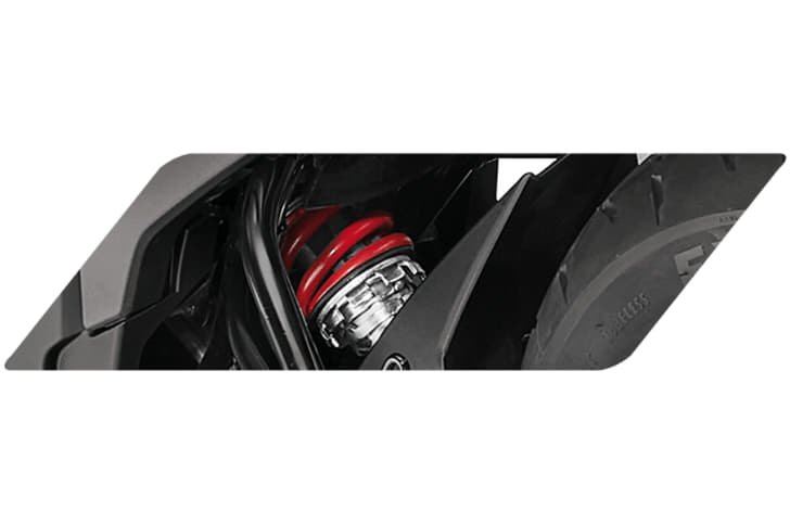 Suspension at the rear is handled by a monoshock.