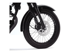 The international-spec motorcycle gets a 220mm disc up front.