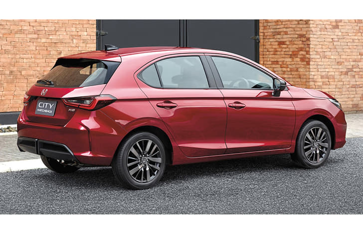 Rear styling is unique though the tail-lamps do bear resemblance to those of the sedan.
