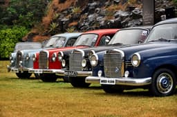 Pontons and Fintails: E-class predecessors at the Mercedes-Benz Classic Car Rally 2020.