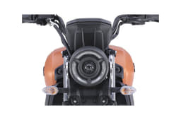 The LED headlamp is inspired by old-school designs.