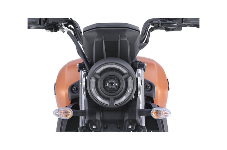 The LED headlamp is inspired by old-school designs.