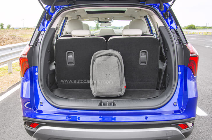 There's decent boot space even with all three rows up.