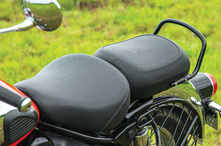 Rider seat is roomy and comfortable.