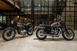 The Gold Star runs a double cradle frame with an 18-inch front and 17-inch rear wheel.