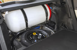 Spare-wheel can be accessed by folding the rear seat.  