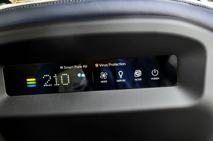 Air purifier is flush in the driver's seat backrest; is noisy though.