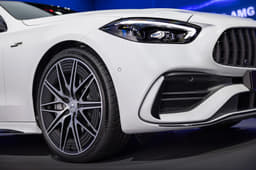 The 2022 Mercedes-Benz C43 AMG gets an adaptive headlight setup with a single LED DRL.