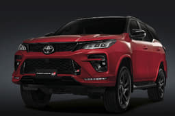 Toyota Fortuner GR Sport front three-quarter view.