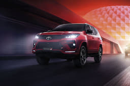 Toyota Fortuner GR Sport front rolling.