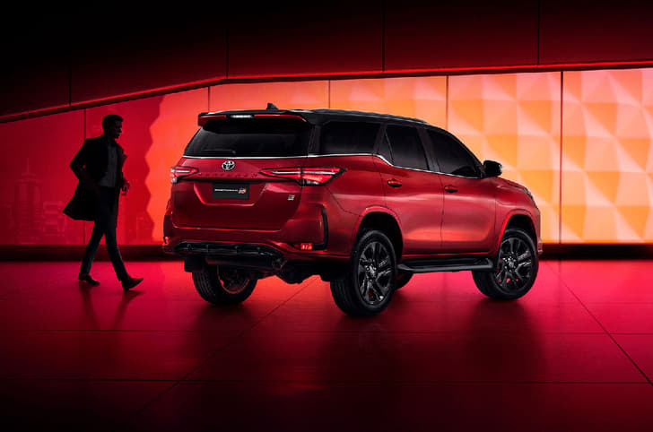 Toyota Fortuner GR Sport rear view.