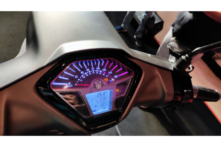 Instrumentation on the Sixties is semi-digital, with an analogue speedometer and digital trip info.