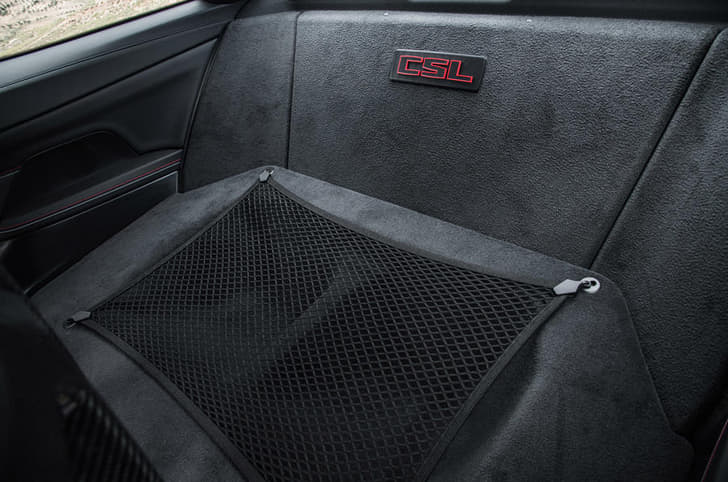 2022 BMW M4 CSL helmet storage