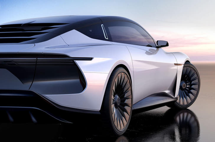 2024 Delorean Alpha5 rear three-quarter