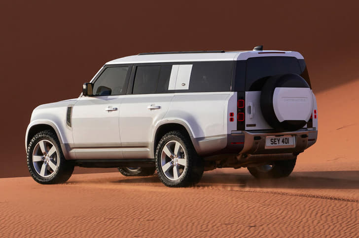 Ahead of the C-pillar, the Defender 130 is identical to the mid-sized 110. 