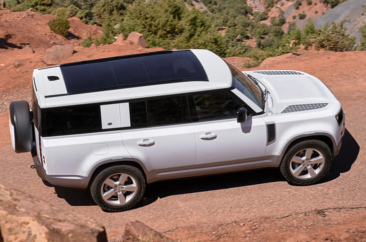 Two panoramic sunroofs are being offered on the Defender 130.