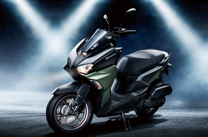 The X Force 155 gets split headlights and a smoked windscreen.