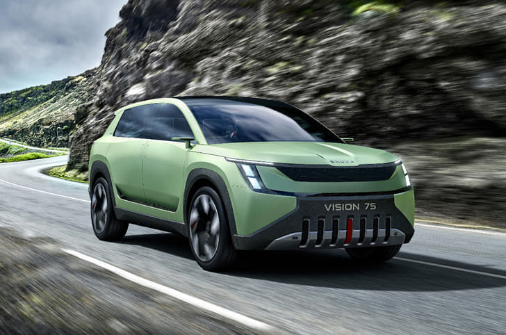 Skoda Vision 7S concept front right quarter