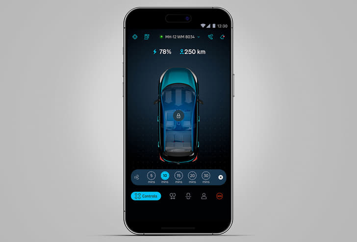 Tata Tiago EV smartphone connectivity  