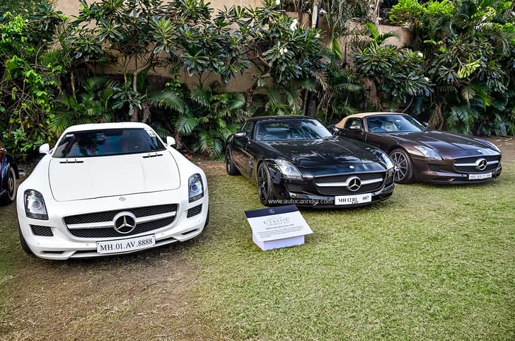 A trio of SLS AMG at the show including the very rare cabriolet. 