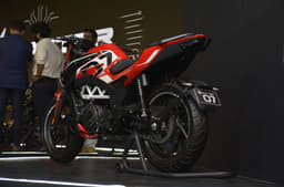 The indicators are mounted to the rear hugger, much like some premium European bikes.