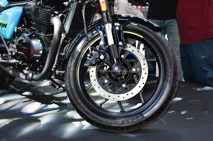 It gets different wheels and tyres compared to the Super Meteor.