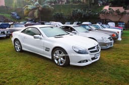 All classic generations of the SL-Class on display