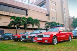 Even some rare estates like the Ponton W120, W115, W123 and W124 were present. 

