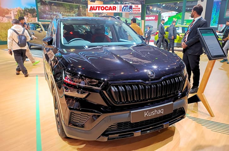 Skoda Kushaq black edition breaks cover at Auto Expo 2025.