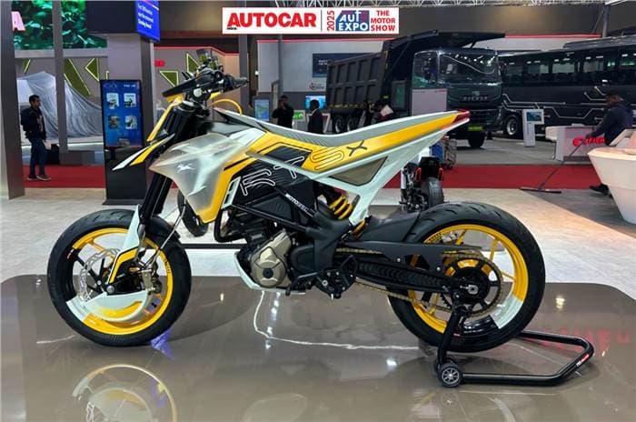 TVS RTSX Supermoto concept on display at the event. 