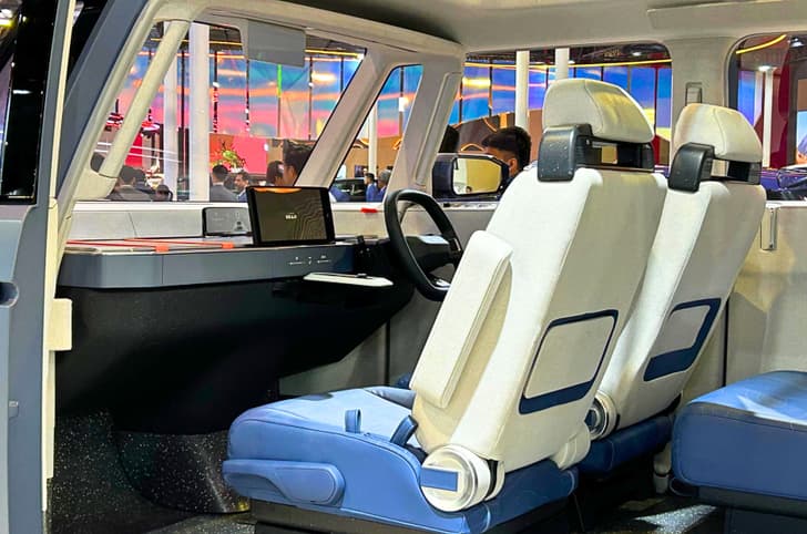 It comes with three rows of seats that can be slid around and reorganized. 