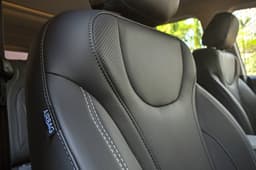 Contrast white stitching with the black seats. 