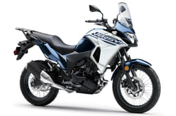 It rolls on a 19-inch front and 17-inch rear spoked wheel setup with tubed tyres