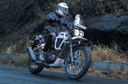 2025 Yezdi Adventure rolling shot 