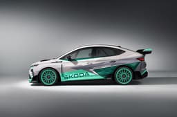 Skoda electric car concept Enyaq RS race side profile