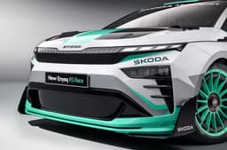Skoda electric car concept Enyaq RS race front bumper splitter