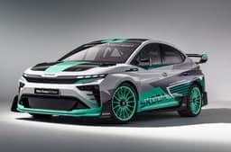 Skoda electric car concept Enyaq RS race studio static photo